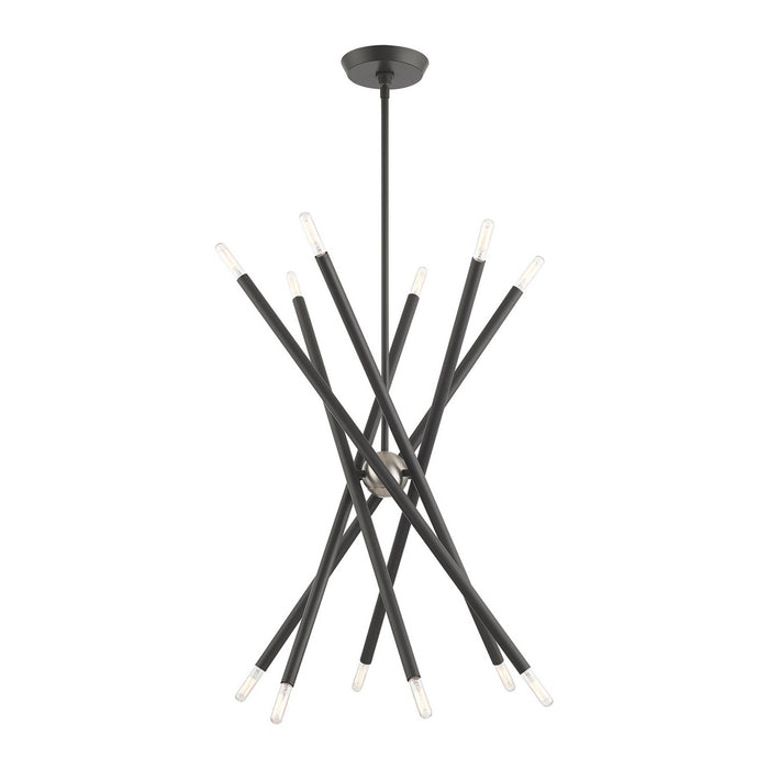 12 Light Chandelier from the Soho collection in Scandinavian Gray finish