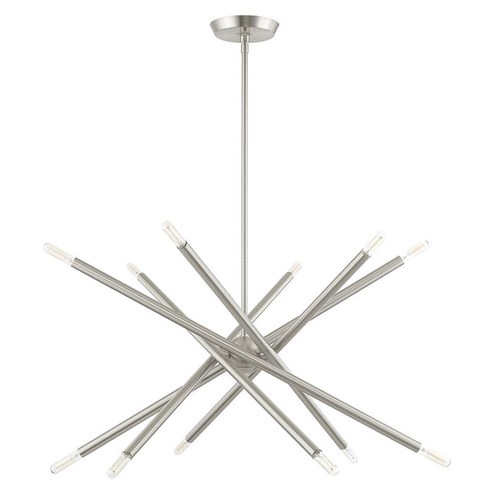 12 Light Chandelier from the Soho collection in Brushed Nickel finish