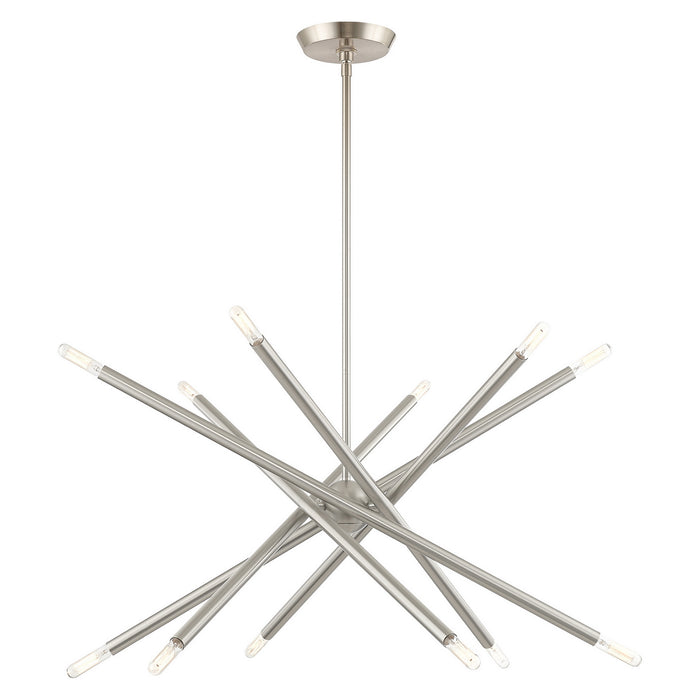 12 Light Chandelier from the Soho collection in Brushed Nickel finish