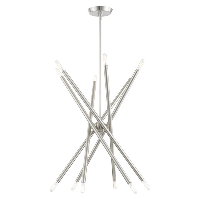 12 Light Chandelier from the Soho collection in Brushed Nickel finish