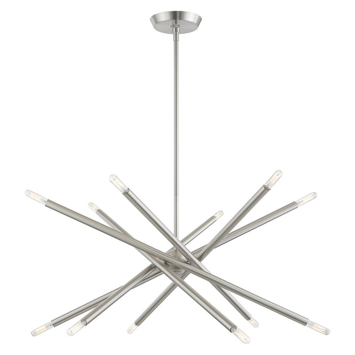 12 Light Chandelier from the Soho collection in Brushed Nickel finish