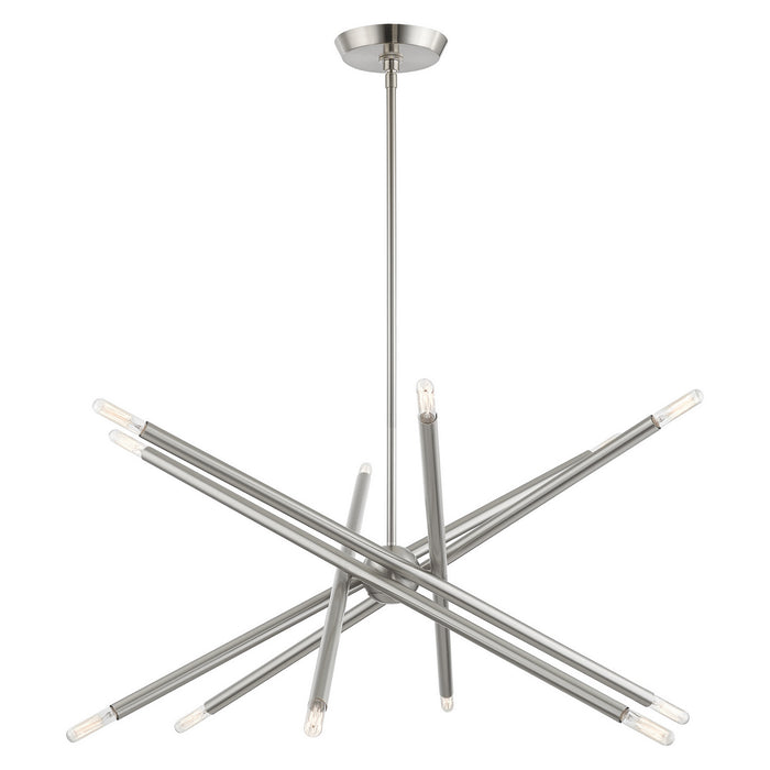 12 Light Chandelier from the Soho collection in Brushed Nickel finish