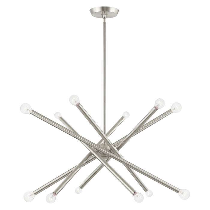 12 Light Chandelier from the Soho collection in Brushed Nickel finish