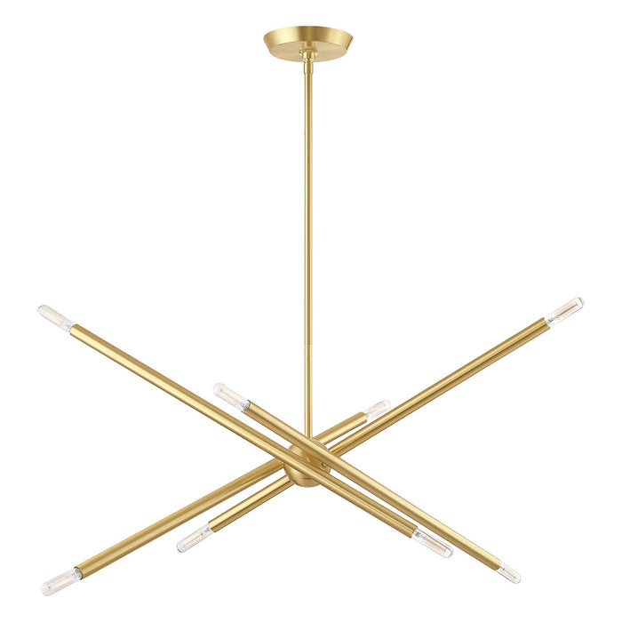 Eight Light Chandelier from the Soho collection in Satin Brass finish