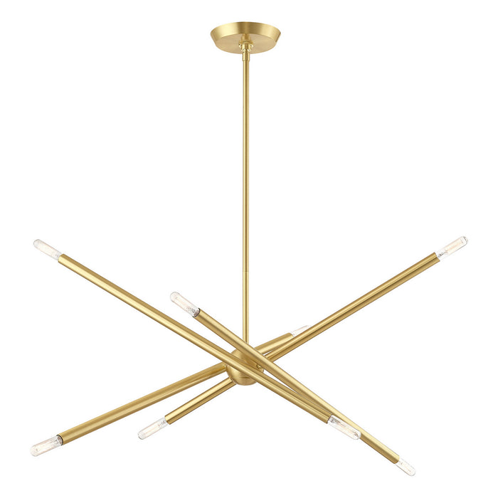 Eight Light Chandelier from the Soho collection in Satin Brass finish