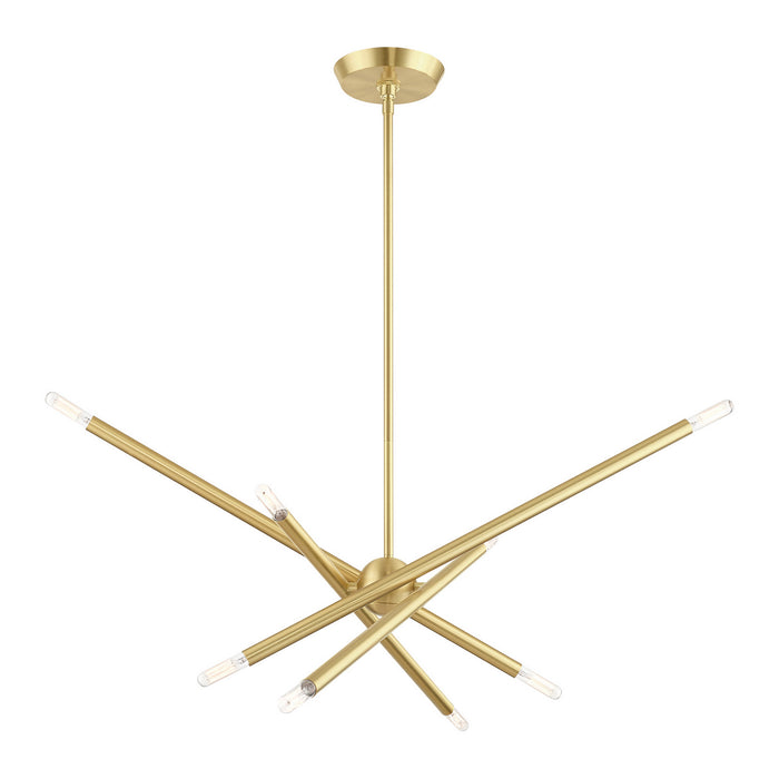 Eight Light Chandelier from the Soho collection in Satin Brass finish