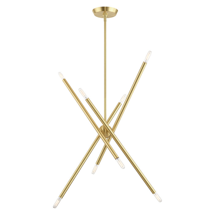 Eight Light Chandelier from the Soho collection in Satin Brass finish