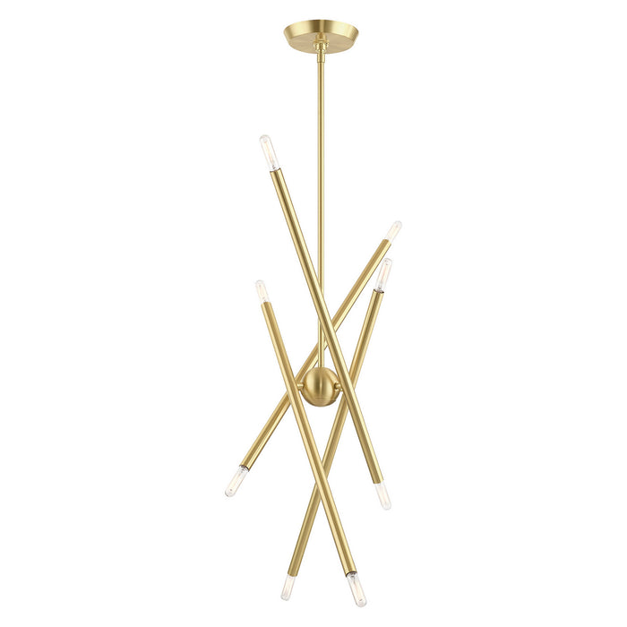 Eight Light Chandelier from the Soho collection in Satin Brass finish