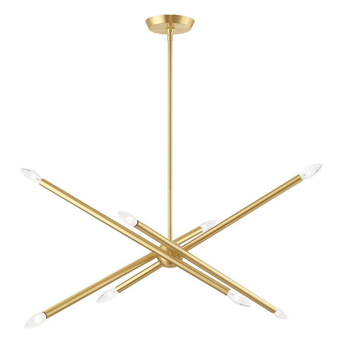 Eight Light Chandelier from the Soho collection in Satin Brass finish