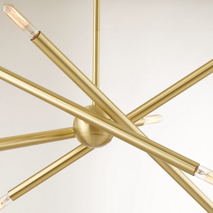 Eight Light Chandelier from the Soho collection in Satin Brass finish