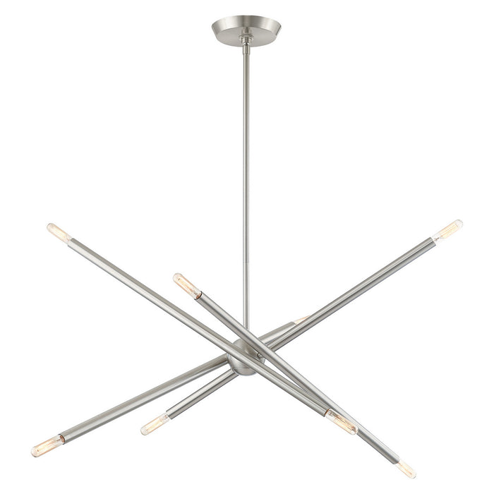 Eight Light Chandelier from the Soho collection in Brushed Nickel finish