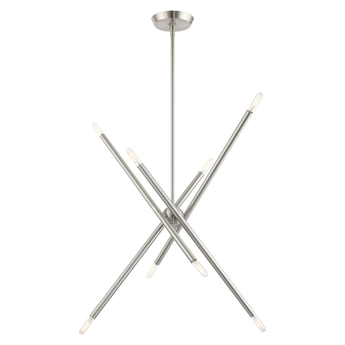 Eight Light Chandelier from the Soho collection in Brushed Nickel finish