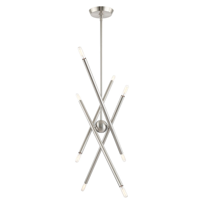 Eight Light Chandelier from the Soho collection in Brushed Nickel finish