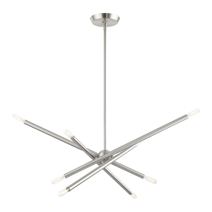 Eight Light Chandelier from the Soho collection in Brushed Nickel finish