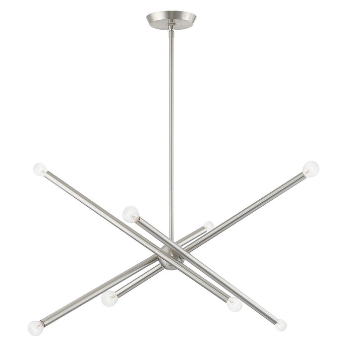 Eight Light Chandelier from the Soho collection in Brushed Nickel finish