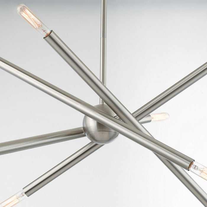 Eight Light Chandelier from the Soho collection in Brushed Nickel finish