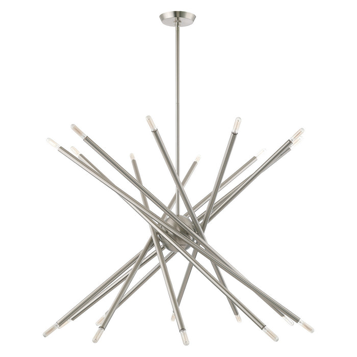 20 Light Chandelier from the Soho collection in Brushed Nickel finish