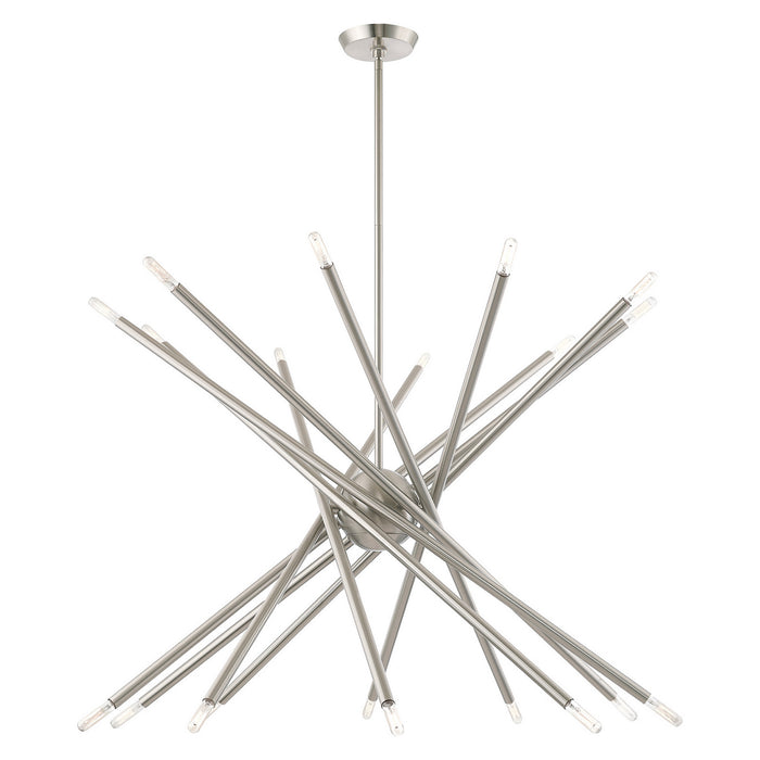 20 Light Chandelier from the Soho collection in Brushed Nickel finish