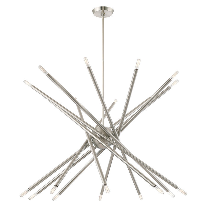 20 Light Chandelier from the Soho collection in Brushed Nickel finish