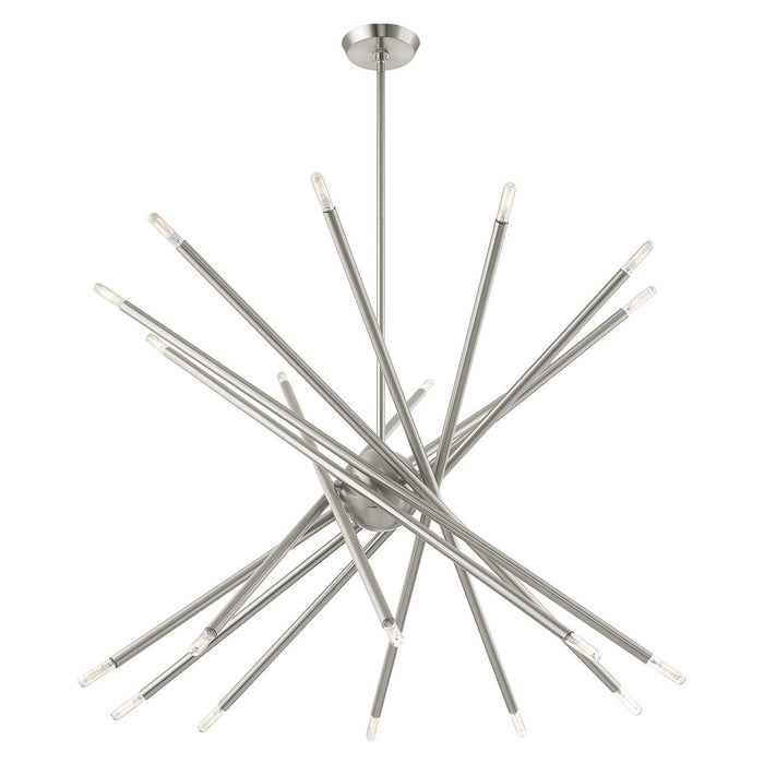 20 Light Chandelier from the Soho collection in Brushed Nickel finish