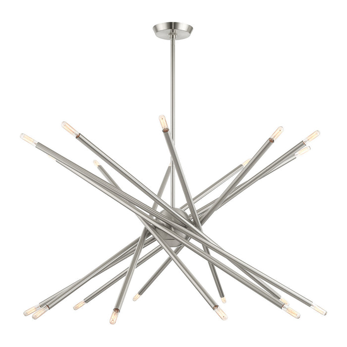 20 Light Chandelier from the Soho collection in Brushed Nickel finish