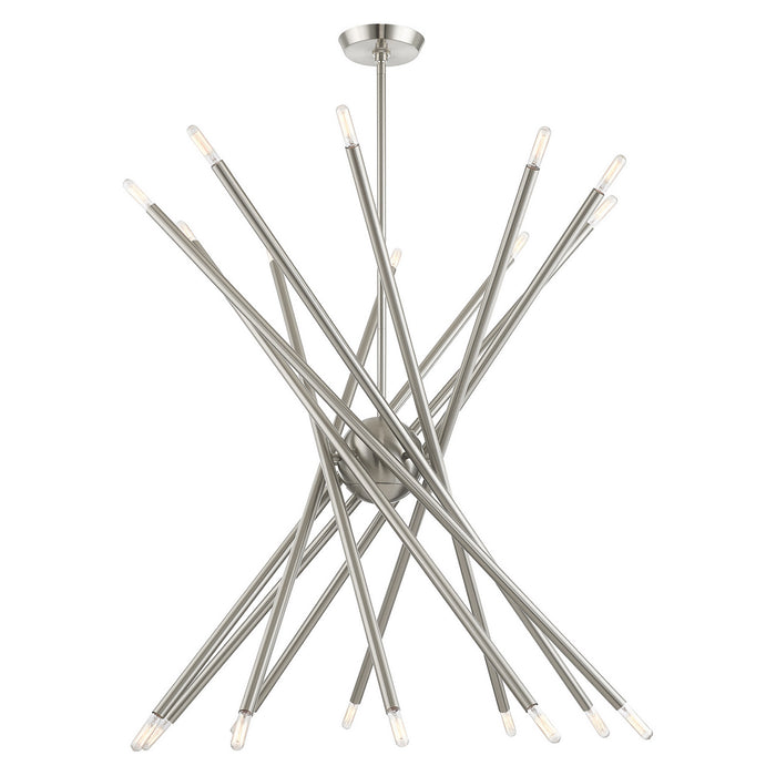20 Light Chandelier from the Soho collection in Brushed Nickel finish