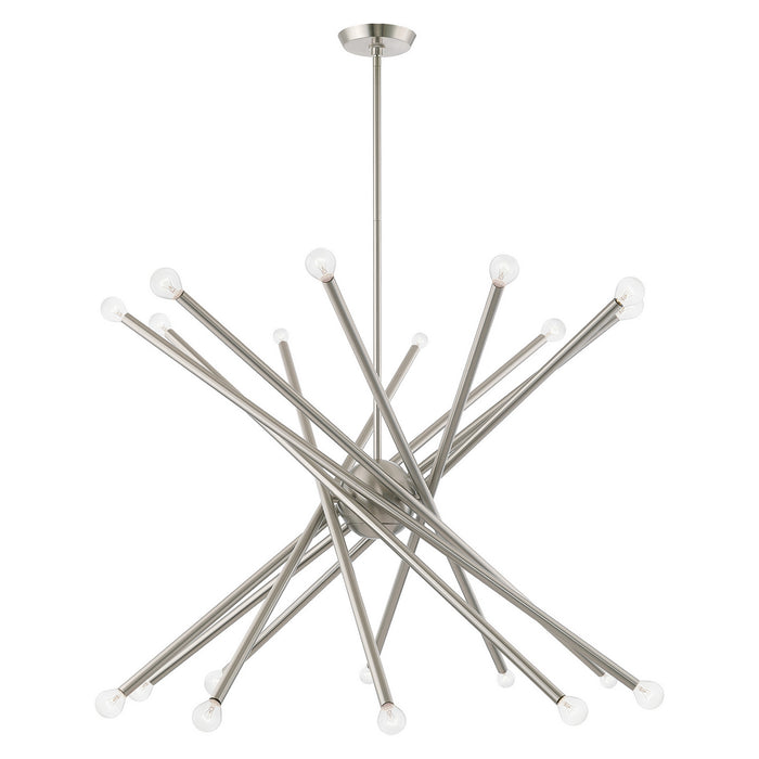 20 Light Chandelier from the Soho collection in Brushed Nickel finish