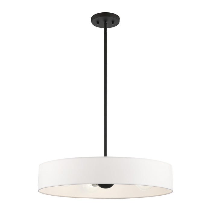 Four Light Pendant from the Venlo collection in Black with Brushed Nickel Accents finish