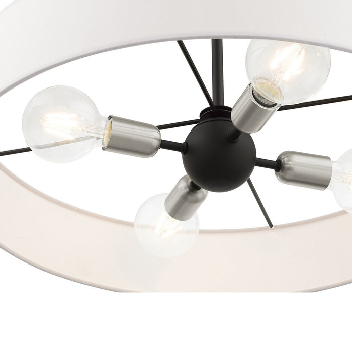 Four Light Pendant from the Venlo collection in Black with Brushed Nickel Accents finish