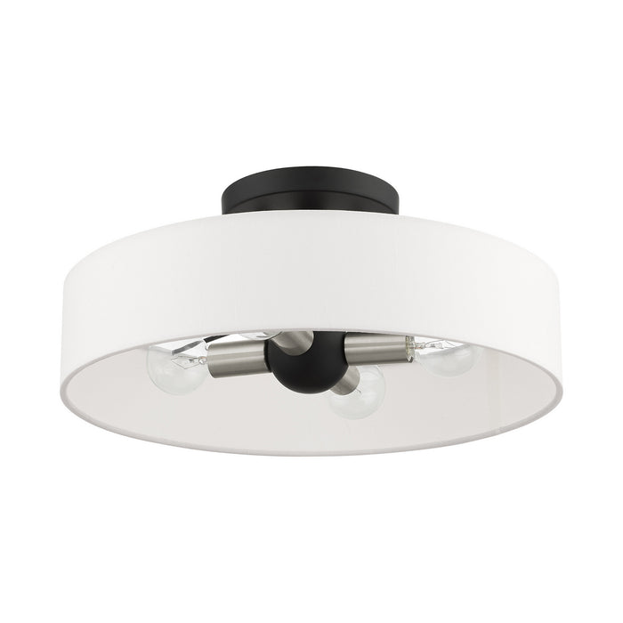 Four Light Semi Flush Mount from the Venlo collection in Black with Brushed Nickel Accents finish