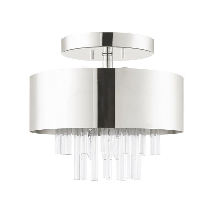 Three Light Semi Flush Mount from the Orenburg collection in Polished Nickel finish