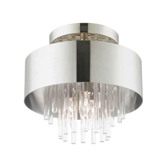 Three Light Semi Flush Mount from the Orenburg collection in Polished Nickel finish