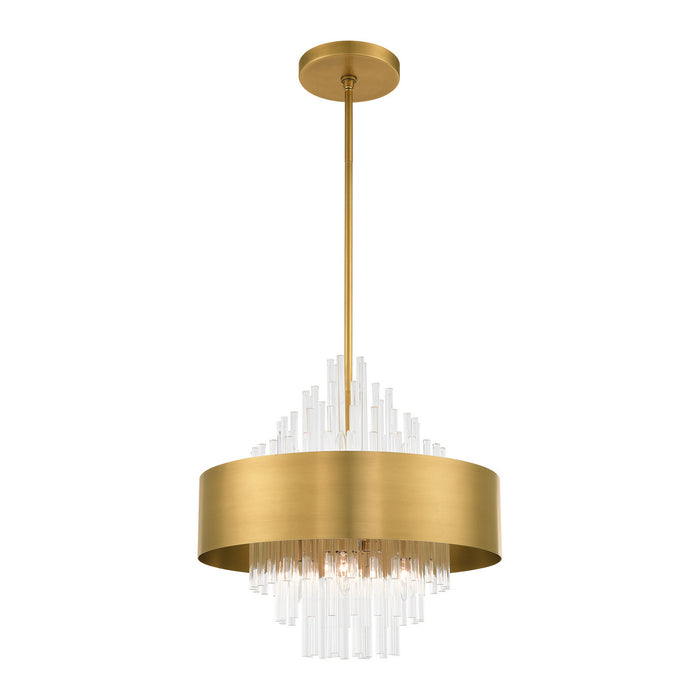Eight Light Chandelier from the Orenburg collection in Natural Brass finish