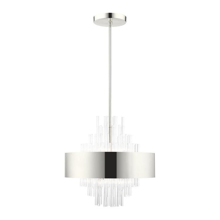 Eight Light Chandelier from the Orenburg collection in Polished Nickel finish
