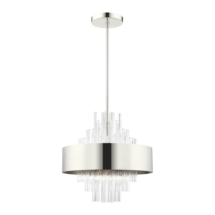Eight Light Chandelier from the Orenburg collection in Polished Nickel finish