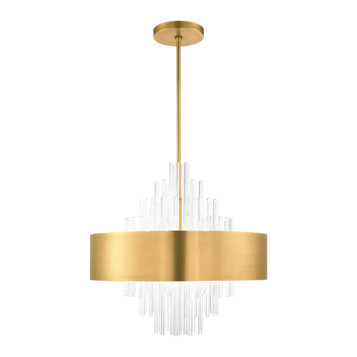 Ten Light Chandelier from the Orenburg collection in Natural Brass finish