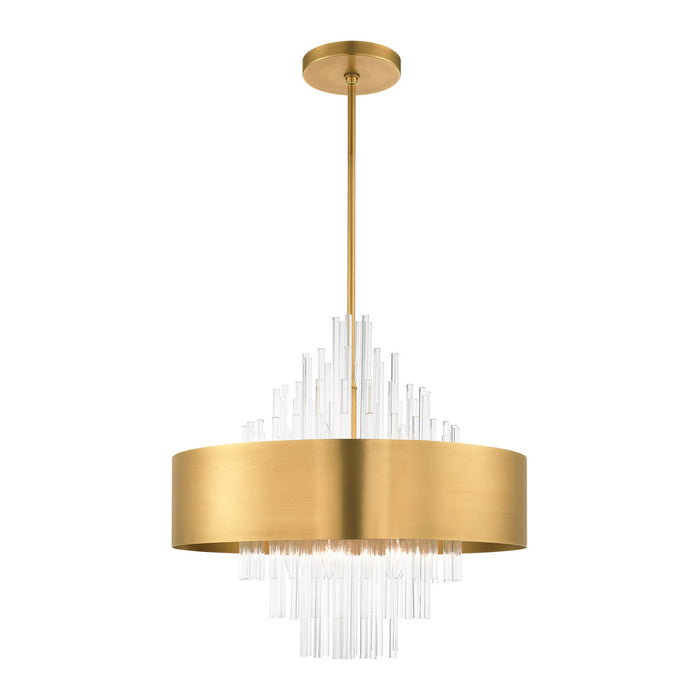 Ten Light Chandelier from the Orenburg collection in Natural Brass finish