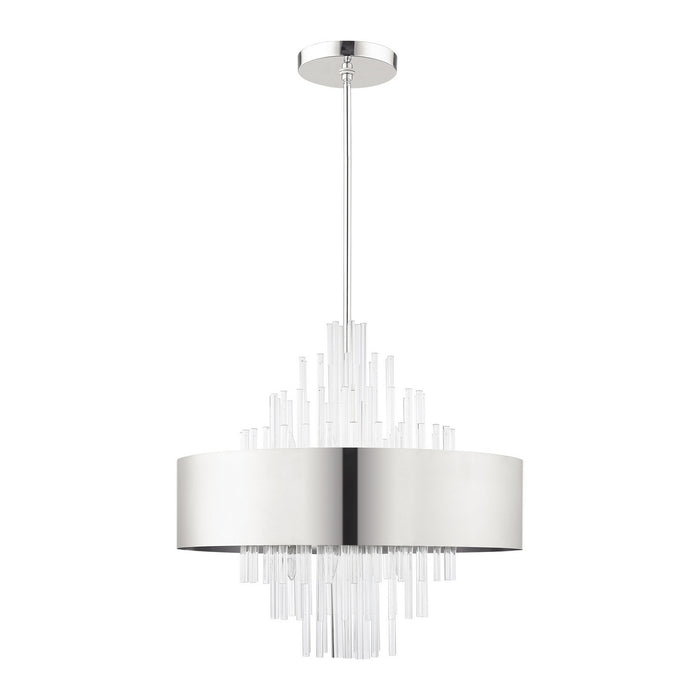 Ten Light Chandelier from the Orenburg collection in Polished Nickel finish
