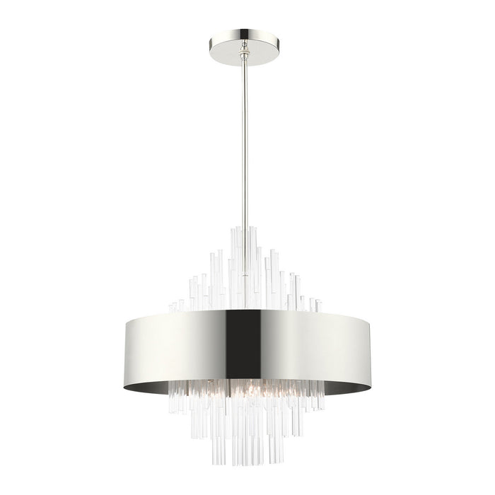 Ten Light Chandelier from the Orenburg collection in Polished Nickel finish