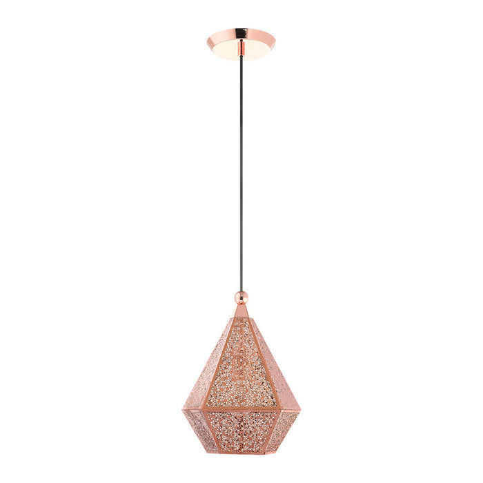 One Light Pendant from the Aberdeen collection in Rose Gold finish