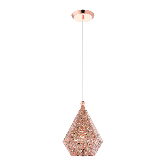 One Light Pendant from the Aberdeen collection in Rose Gold finish
