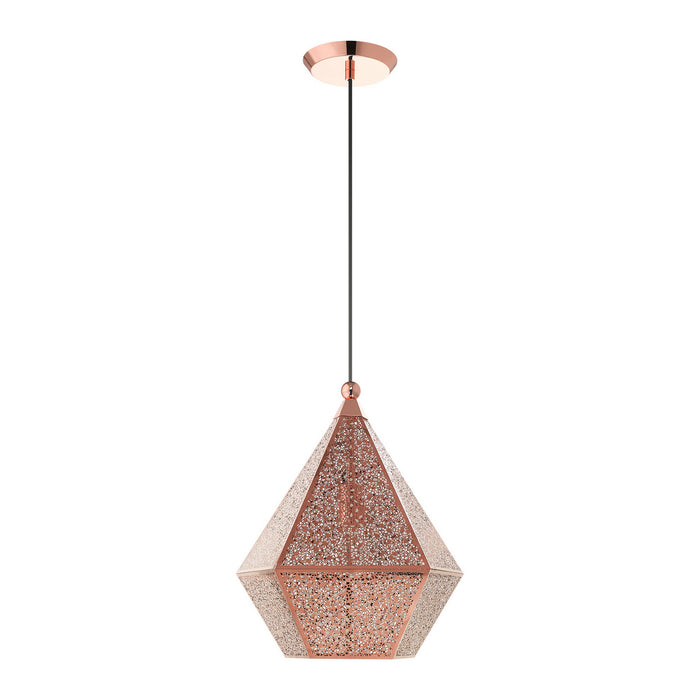 One Light Pendant from the Aberdeen collection in Rose Gold finish
