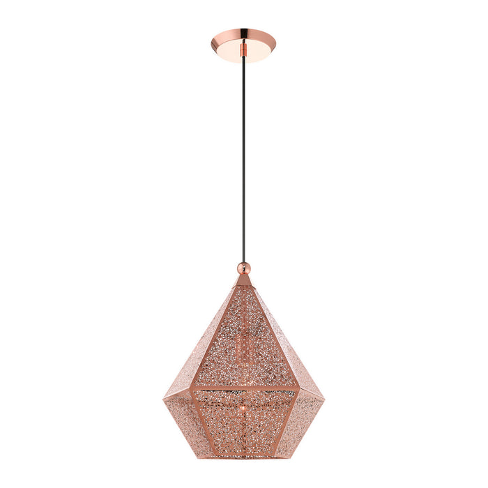 One Light Pendant from the Aberdeen collection in Rose Gold finish