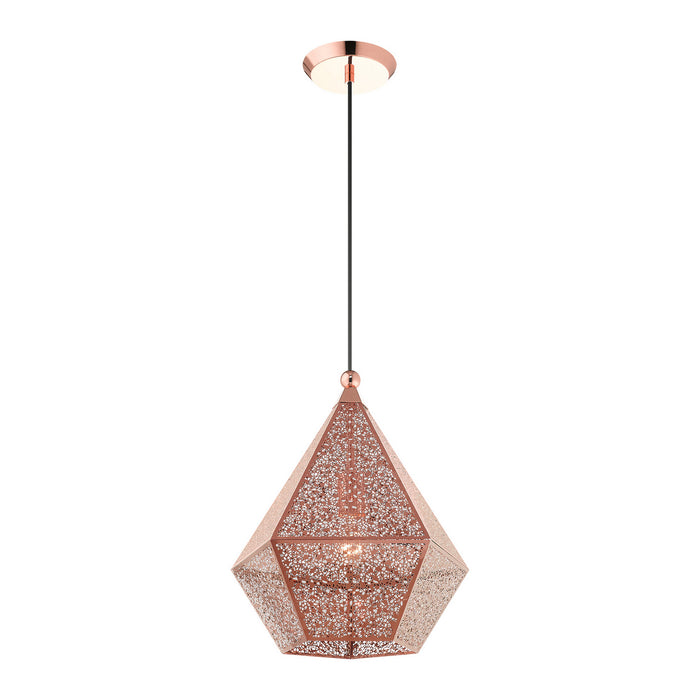 One Light Pendant from the Aberdeen collection in Rose Gold finish