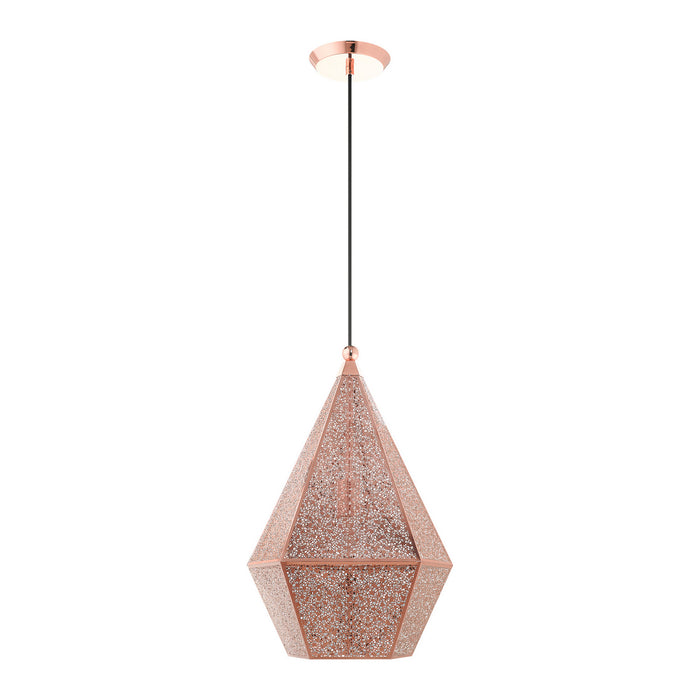 One Light Pendant from the Aberdeen collection in Rose Gold finish