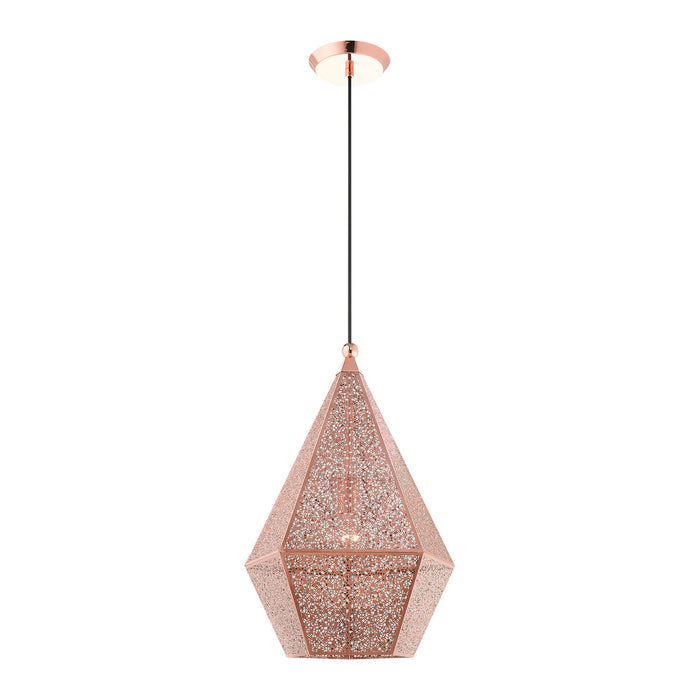 One Light Pendant from the Aberdeen collection in Rose Gold finish