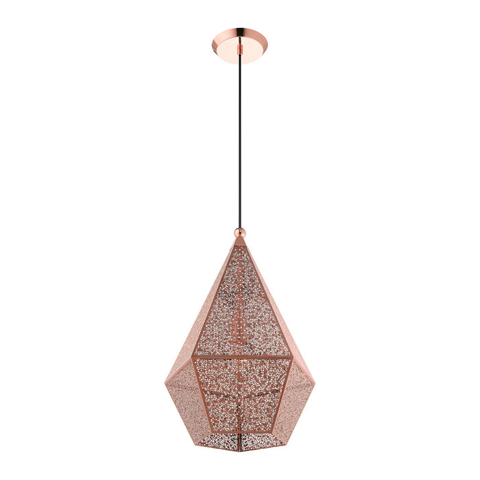 One Light Pendant from the Aberdeen collection in Rose Gold finish