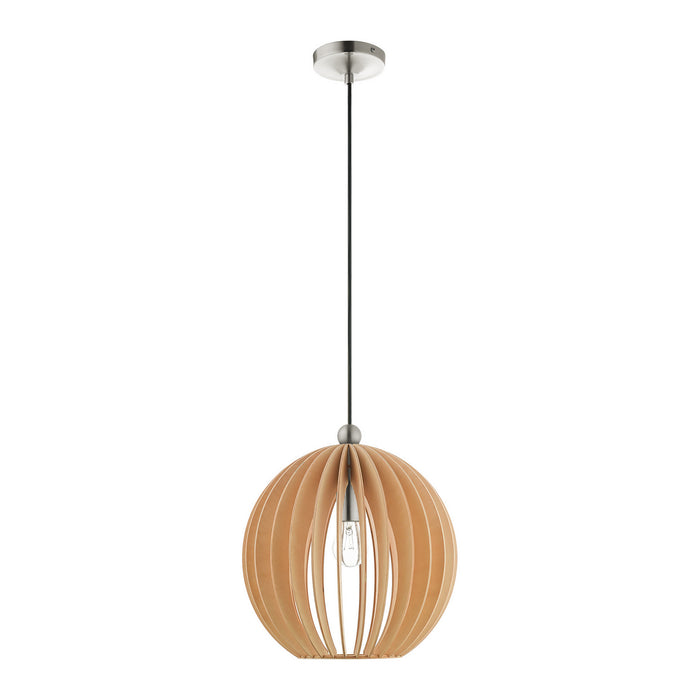 One Light Pendant from the Pendants collection in Brushed Nickel finish