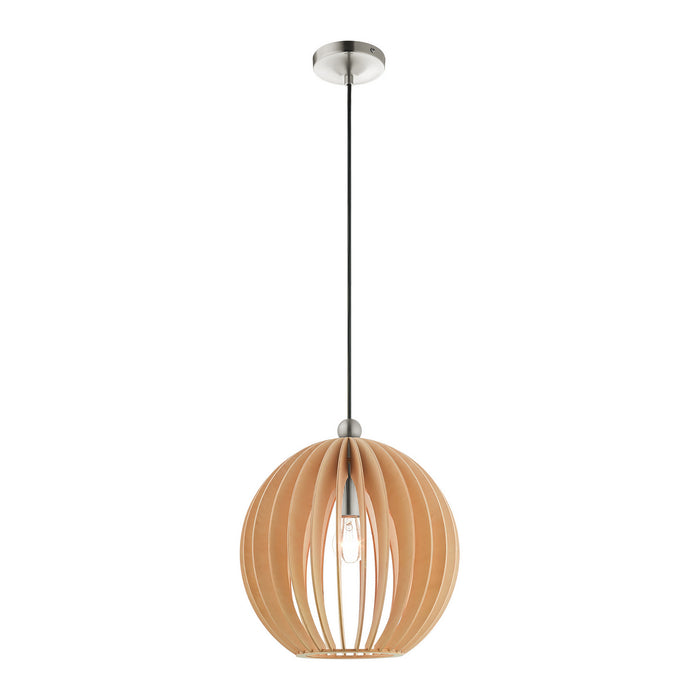 One Light Pendant from the Pendants collection in Brushed Nickel finish