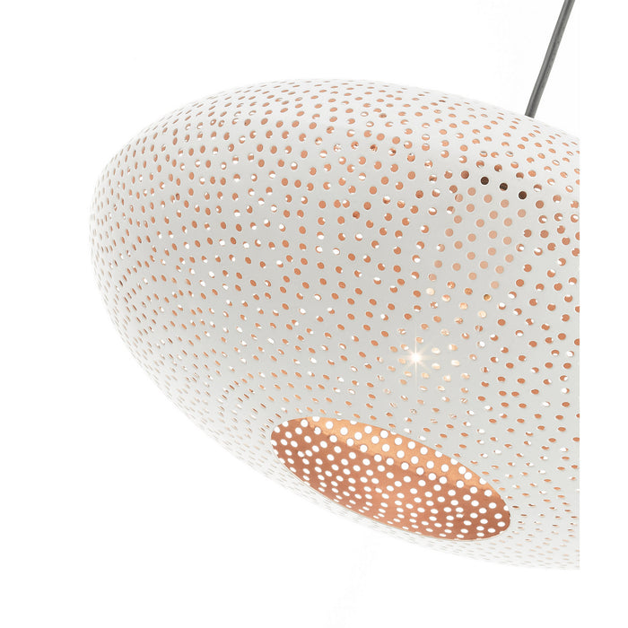 One Light Pendant from the Dublin collection in White with Brushed Nickel Accents finish